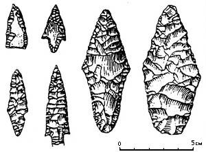 Белевская неолитическая культура - наконечники стрел, дротиков, копий